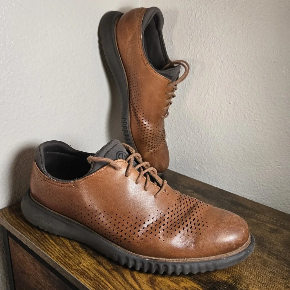 Cole Haan Shoes Mens Size 10 Brown Leather Zerogrand Dress‎ Oxford Grand.OS